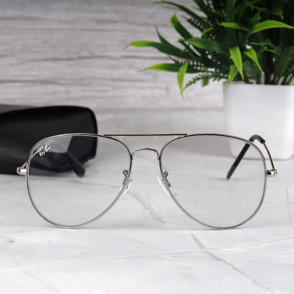 Classic Pilot 3O26 Silver-Photochromatic Sunglass with silver frame and photochromatic lenses featuring UV 400 protection from JUO INDIA.